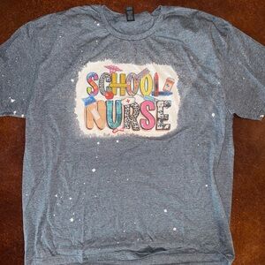 Gildan Gray Short Sleeve Tee with Playful Design